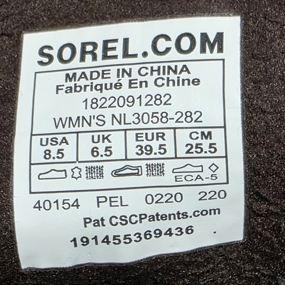 SOREL SLIMPACK LACE II WATERPROOF INSULATED BOOT SZ 8.5 - Picture 13 of 13